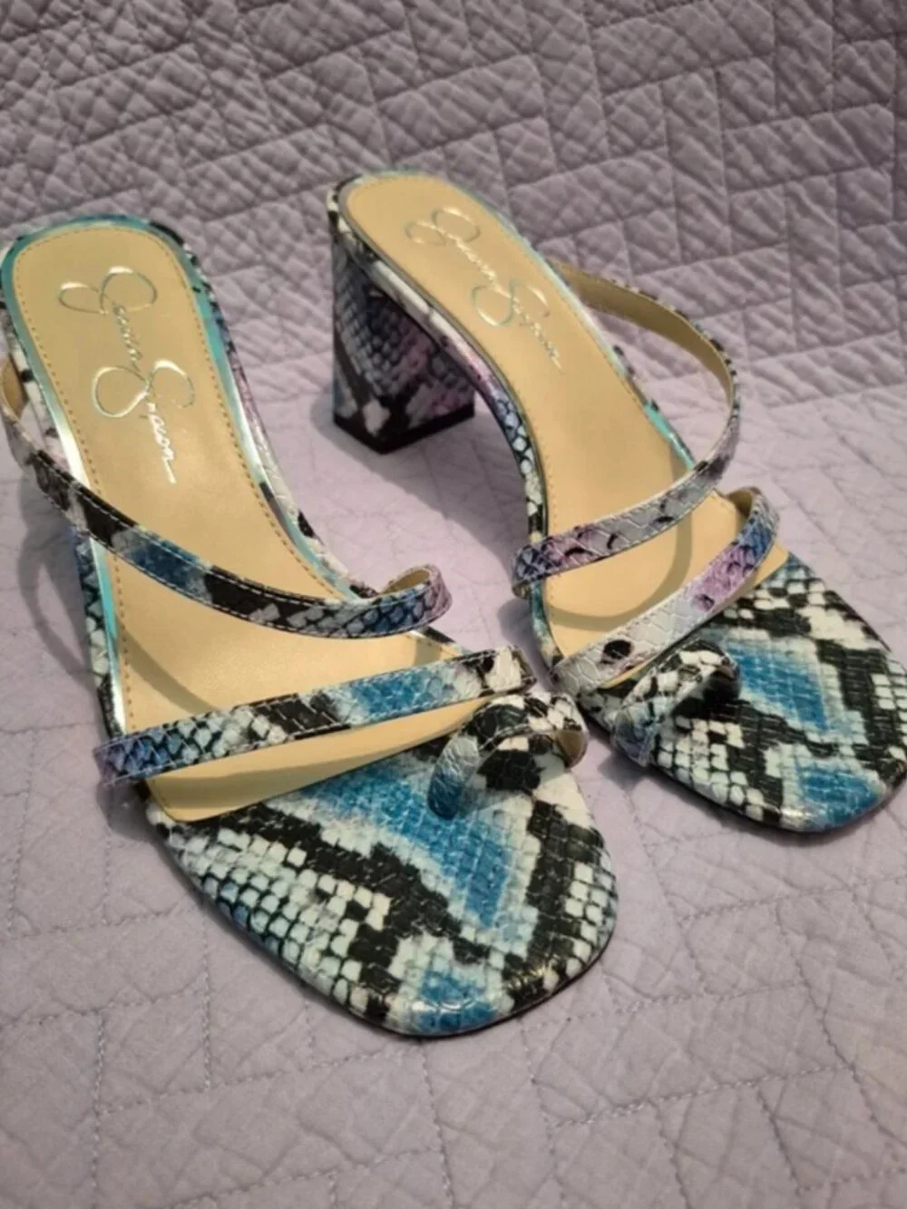 Jessica Simpson Colorful Faux Snake Skin Heels Size 7.5